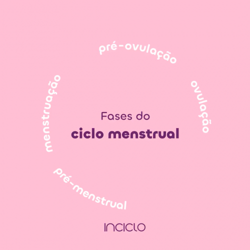 Fases do ciclo menstrual:
Pré ovulação, ovulação, pré menstrual e menstruação